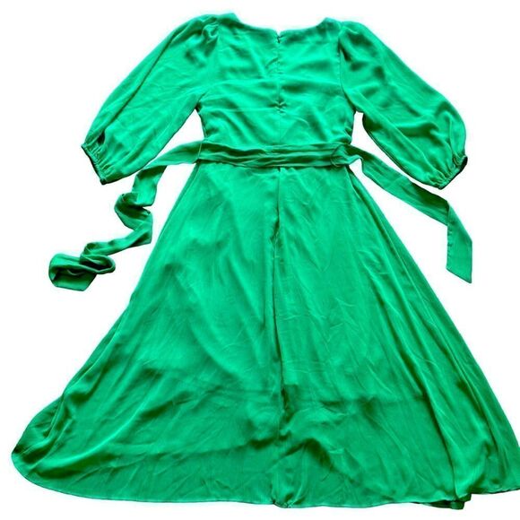 DKNY Bright Green Self Belt Flowy Dress Size 4 - Picture 10 of 14
